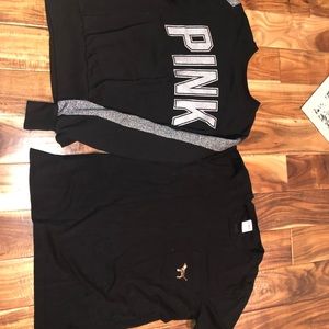 Two PINK shirts. Only worn one time!